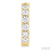 3 Ctw Inside-Out Embellished Round Cut Diamond Hoop Earrings in 14K Yellow Gold